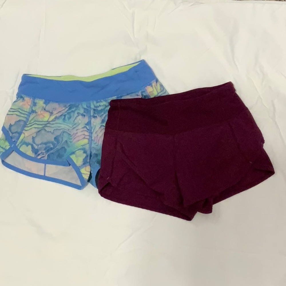 Colorful and Maroon Athletic Shorts